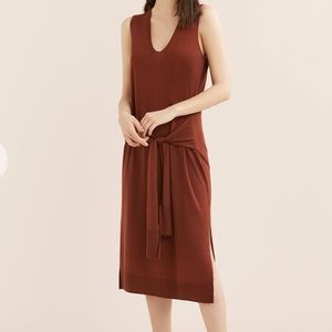 Whistles Burgundy Knit Midi Dress
